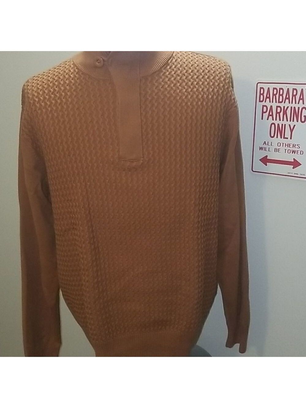 INSERCH MOCK COLLAR HALF ZIPPER PULLOVER SZ L